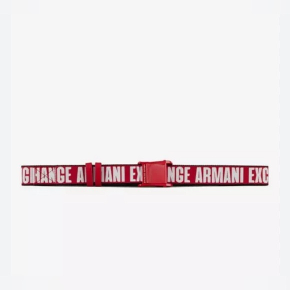 NWT ARMANI EXCHANGE RED LOGO BELT SIZE 80/32 MEDIUM - Picture 3 of 6